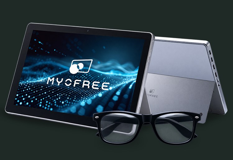 MYOFREE タブレット本体と専用グラス